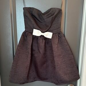 Altar'd State Black Mini Dress with Ivory Bow size XXS